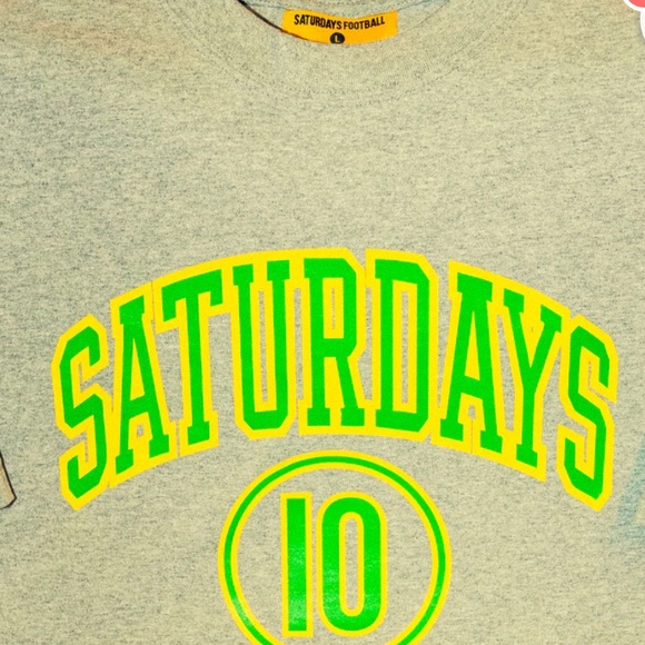 SATURDAYS NYC Football ATHLETICS T-SHIRT Men’s Size Large Heavyweight NYC Soccer - Picture 3 of 8